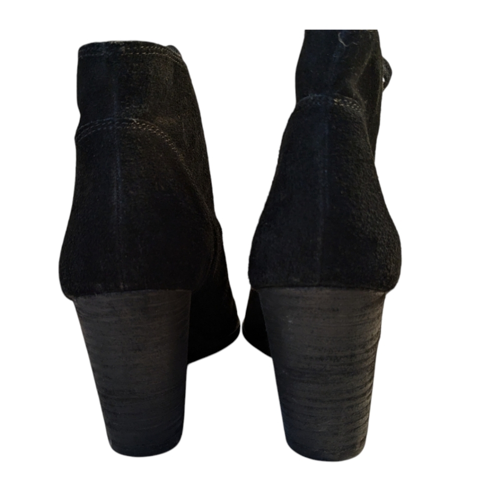 Lucky Brand Swayze Wedge Black Suede Lace Up Boots Booties SZ 9 - Picture 3 of 6